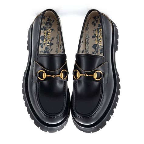 harald horsebit platform loafer gucci|leather loafer with double g and web.